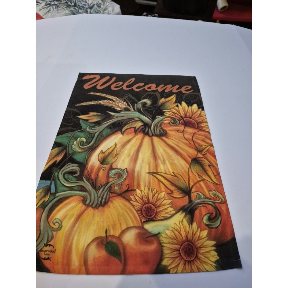 Autumn Harvest Welcome Garden Flag 18x11